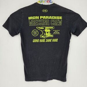 Under Armour Project Rock Shirt Mens Large Iron Paradise Graphic Tee Black SMELL
